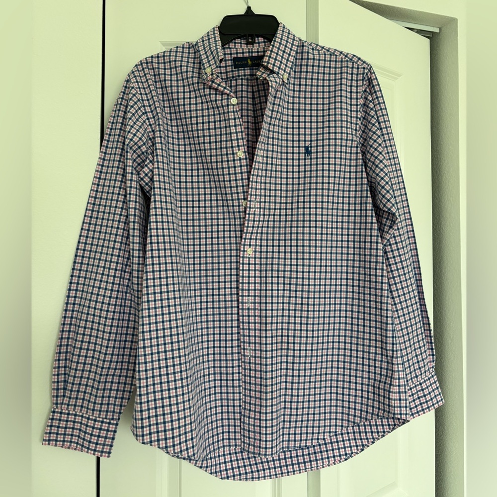 Ralph Lauren checkered dress shirt size medium